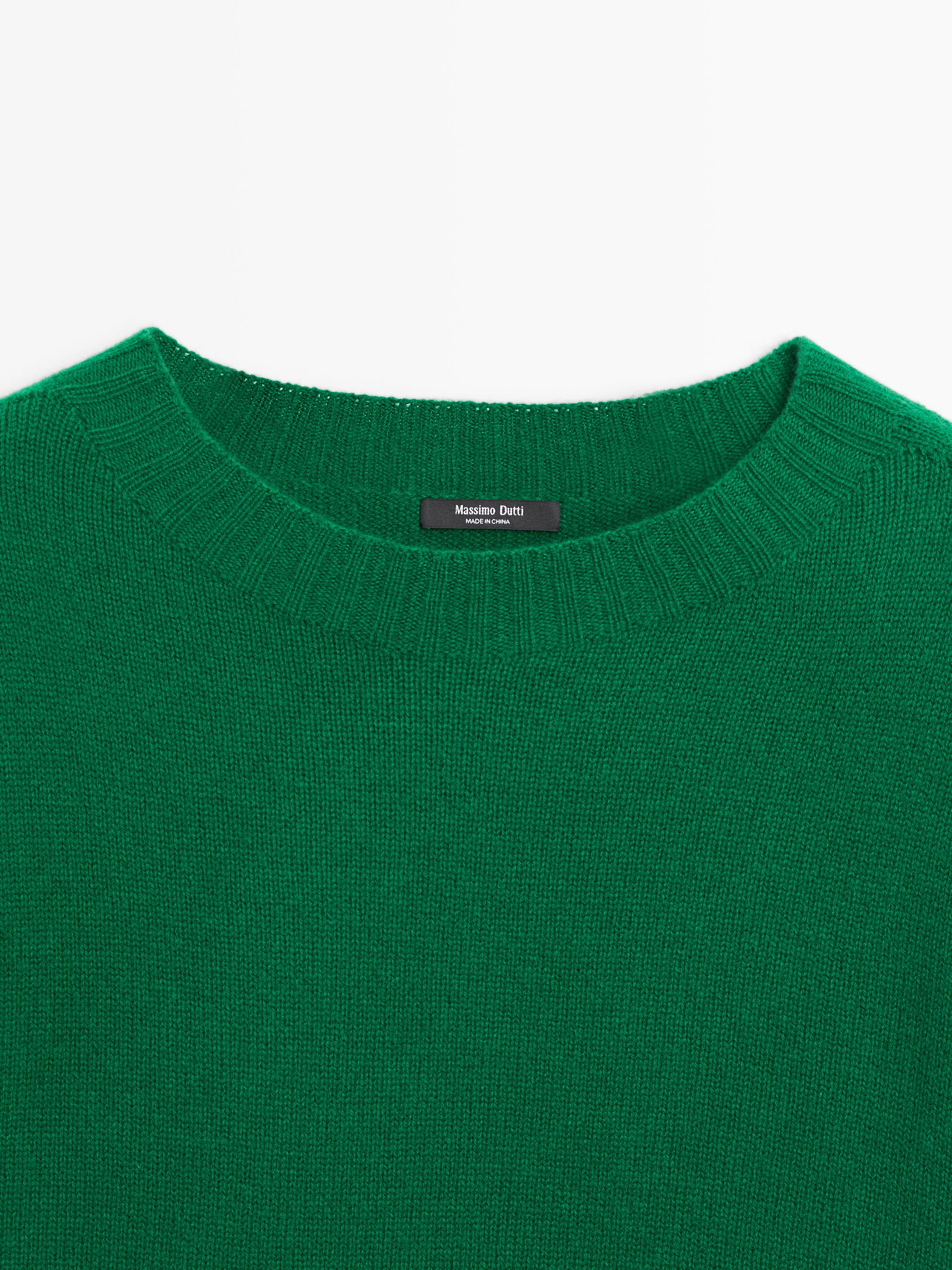Wool blend crew neck sweater